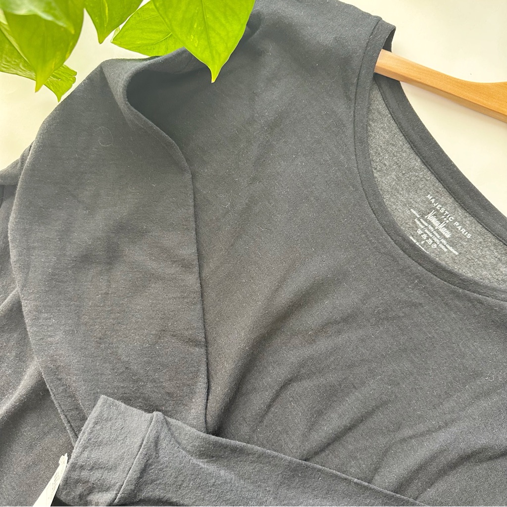 Nwt Majestic Paris For Neiman Marcus Cashmere Cotton Sweater With Pockets Large — image 5 of 8